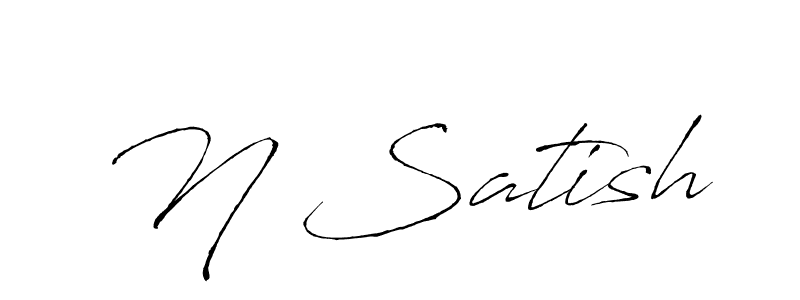 Design your own signature with our free online signature maker. With this signature software, you can create a handwritten (Antro_Vectra) signature for name N Satish. N Satish signature style 6 images and pictures png