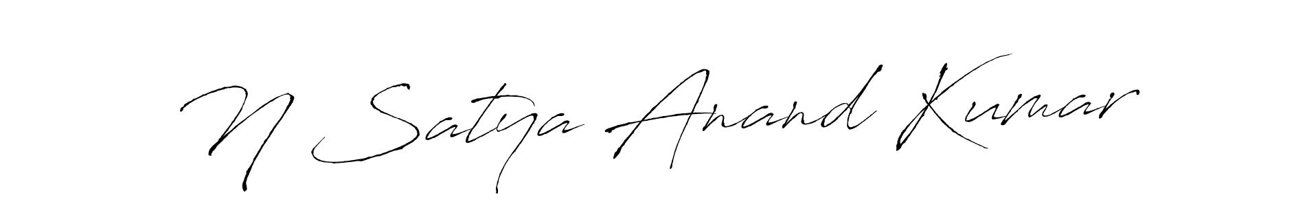 The best way (Antro_Vectra) to make a short signature is to pick only two or three words in your name. The name N Satya Anand Kumar include a total of six letters. For converting this name. N Satya Anand Kumar signature style 6 images and pictures png