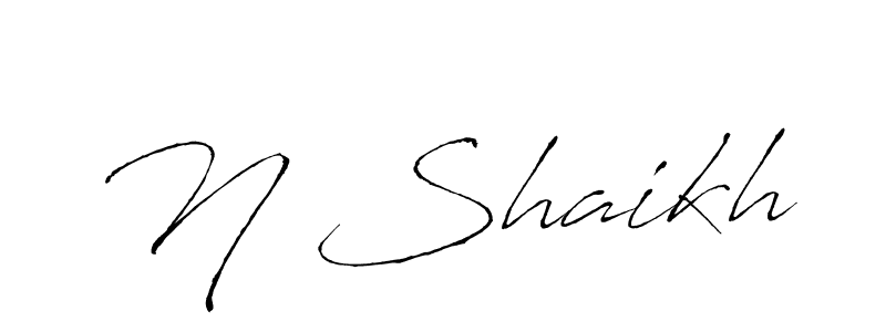 Make a beautiful signature design for name N Shaikh. With this signature (Antro_Vectra) style, you can create a handwritten signature for free. N Shaikh signature style 6 images and pictures png