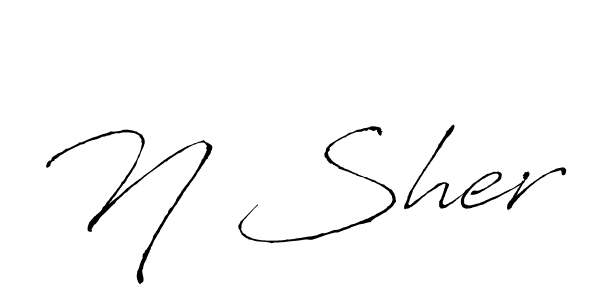 You can use this online signature creator to create a handwritten signature for the name N Sher. This is the best online autograph maker. N Sher signature style 6 images and pictures png