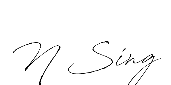 How to make N Sing name signature. Use Antro_Vectra style for creating short signs online. This is the latest handwritten sign. N Sing signature style 6 images and pictures png