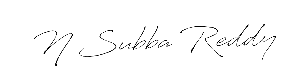 Make a beautiful signature design for name N Subba Reddy. With this signature (Antro_Vectra) style, you can create a handwritten signature for free. N Subba Reddy signature style 6 images and pictures png