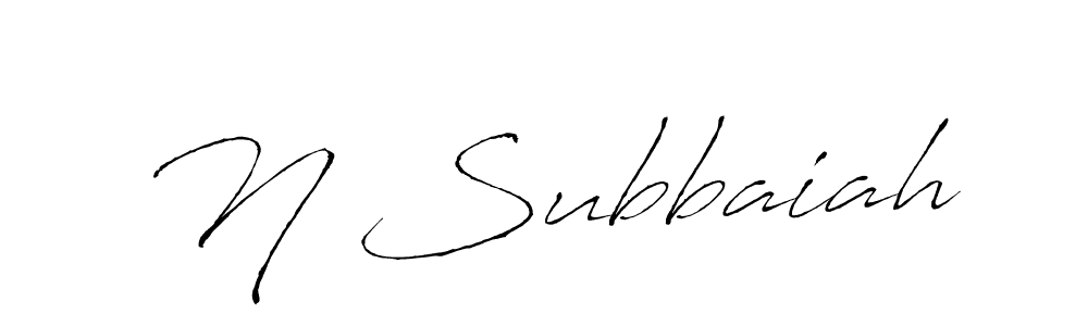 Create a beautiful signature design for name N Subbaiah. With this signature (Antro_Vectra) fonts, you can make a handwritten signature for free. N Subbaiah signature style 6 images and pictures png