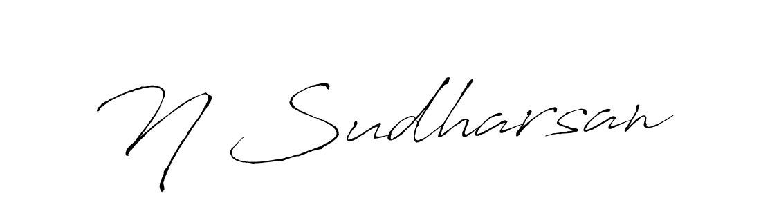 The best way (Antro_Vectra) to make a short signature is to pick only two or three words in your name. The name N Sudharsan include a total of six letters. For converting this name. N Sudharsan signature style 6 images and pictures png