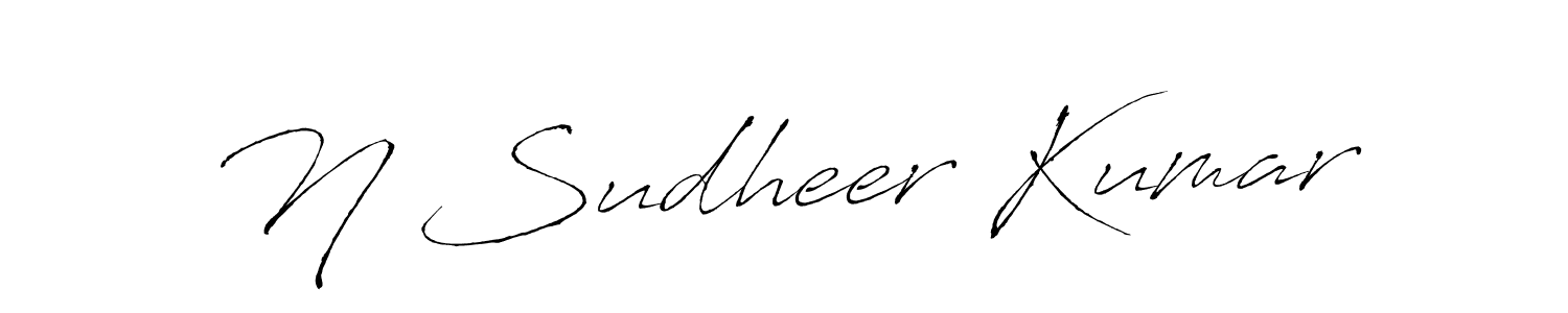 Make a beautiful signature design for name N Sudheer Kumar. With this signature (Antro_Vectra) style, you can create a handwritten signature for free. N Sudheer Kumar signature style 6 images and pictures png