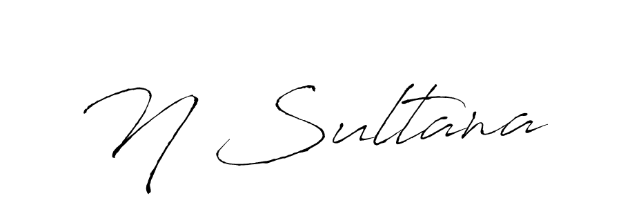 Create a beautiful signature design for name N Sultana. With this signature (Antro_Vectra) fonts, you can make a handwritten signature for free. N Sultana signature style 6 images and pictures png