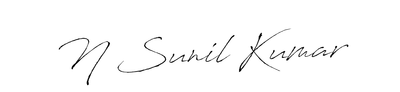 The best way (Antro_Vectra) to make a short signature is to pick only two or three words in your name. The name N Sunil Kumar include a total of six letters. For converting this name. N Sunil Kumar signature style 6 images and pictures png