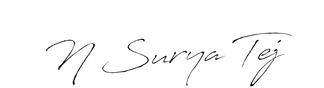 The best way (Antro_Vectra) to make a short signature is to pick only two or three words in your name. The name N Surya Tej include a total of six letters. For converting this name. N Surya Tej signature style 6 images and pictures png