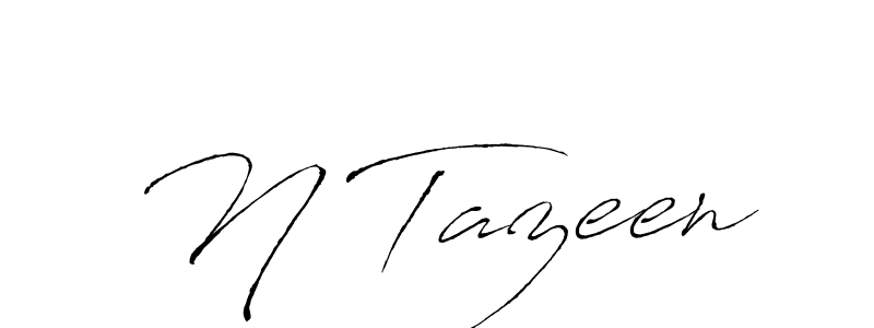 The best way (Antro_Vectra) to make a short signature is to pick only two or three words in your name. The name N Tazeen include a total of six letters. For converting this name. N Tazeen signature style 6 images and pictures png