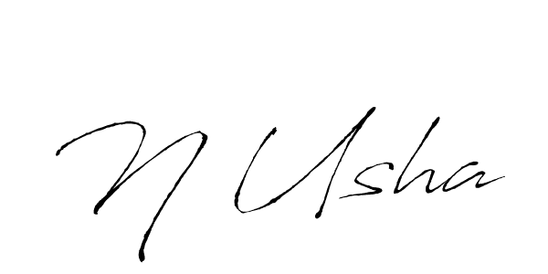 N Usha stylish signature style. Best Handwritten Sign (Antro_Vectra) for my name. Handwritten Signature Collection Ideas for my name N Usha. N Usha signature style 6 images and pictures png