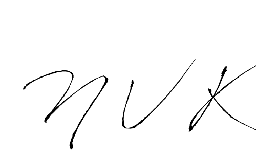 The best way (Antro_Vectra) to make a short signature is to pick only two or three words in your name. The name N V K include a total of six letters. For converting this name. N V K signature style 6 images and pictures png