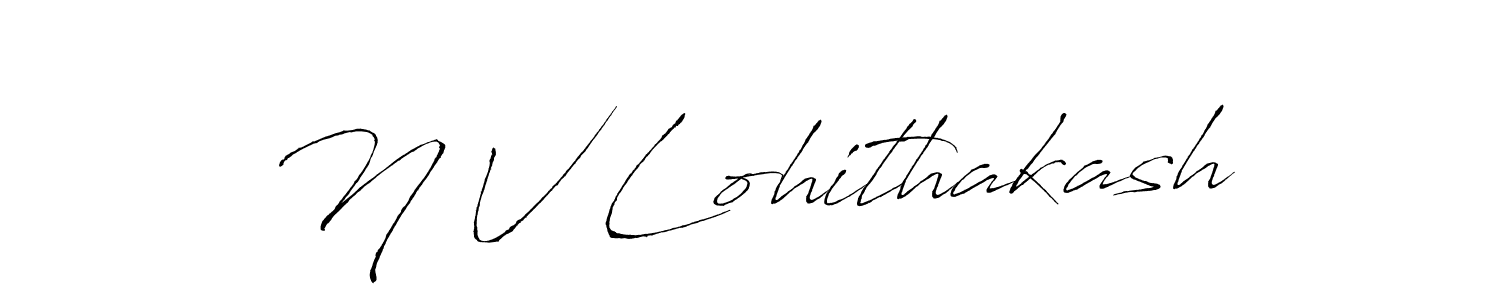 Create a beautiful signature design for name N V Lohithakash. With this signature (Antro_Vectra) fonts, you can make a handwritten signature for free. N V Lohithakash signature style 6 images and pictures png
