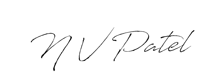 How to make N V Patel name signature. Use Antro_Vectra style for creating short signs online. This is the latest handwritten sign. N V Patel signature style 6 images and pictures png