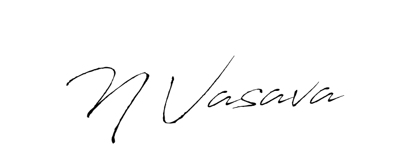 N Vasava stylish signature style. Best Handwritten Sign (Antro_Vectra) for my name. Handwritten Signature Collection Ideas for my name N Vasava. N Vasava signature style 6 images and pictures png