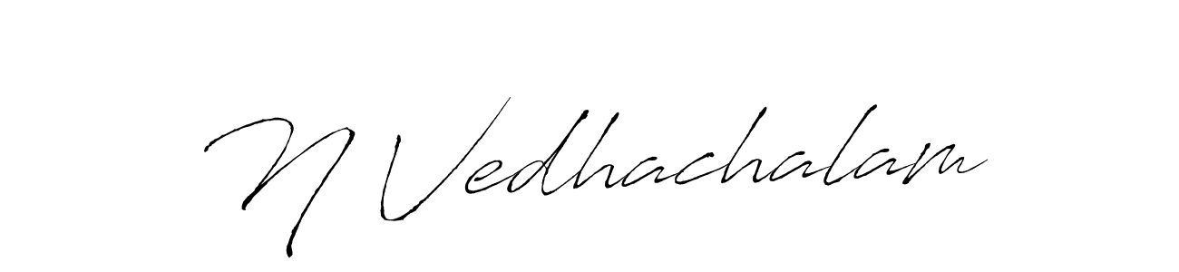 Create a beautiful signature design for name N Vedhachalam. With this signature (Antro_Vectra) fonts, you can make a handwritten signature for free. N Vedhachalam signature style 6 images and pictures png