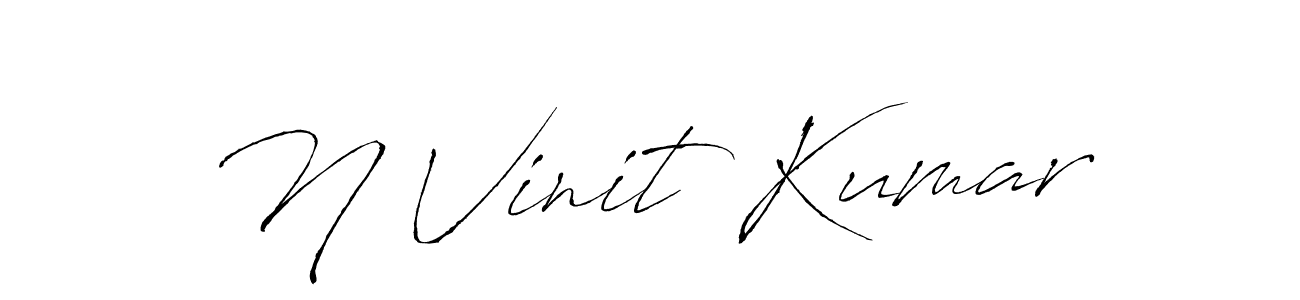 Make a beautiful signature design for name N Vinit Kumar. With this signature (Antro_Vectra) style, you can create a handwritten signature for free. N Vinit Kumar signature style 6 images and pictures png