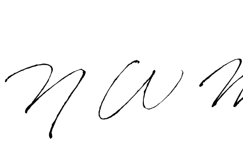 if you are searching for the best signature style for your name N W M. so please give up your signature search. here we have designed multiple signature styles  using Antro_Vectra. N W M signature style 6 images and pictures png