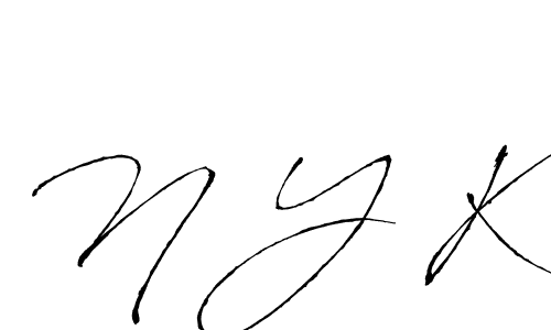 Use a signature maker to create a handwritten signature online. With this signature software, you can design (Antro_Vectra) your own signature for name N Y K. N Y K signature style 6 images and pictures png