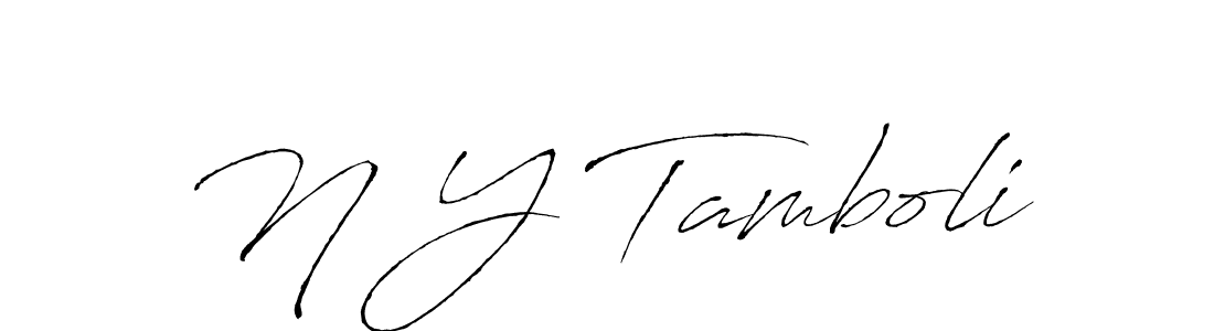 Make a beautiful signature design for name N Y Tamboli. With this signature (Antro_Vectra) style, you can create a handwritten signature for free. N Y Tamboli signature style 6 images and pictures png