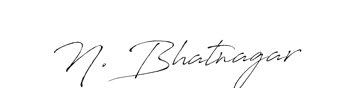 The best way (Antro_Vectra) to make a short signature is to pick only two or three words in your name. The name N. Bhatnagar include a total of six letters. For converting this name. N. Bhatnagar signature style 6 images and pictures png