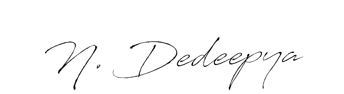 Also You can easily find your signature by using the search form. We will create N. Dedeepya name handwritten signature images for you free of cost using Antro_Vectra sign style. N. Dedeepya signature style 6 images and pictures png