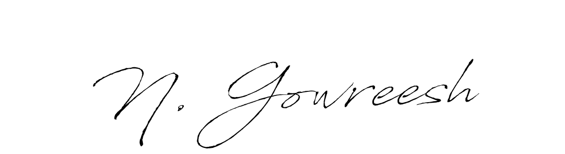 Antro_Vectra is a professional signature style that is perfect for those who want to add a touch of class to their signature. It is also a great choice for those who want to make their signature more unique. Get N. Gowreesh name to fancy signature for free. N. Gowreesh signature style 6 images and pictures png