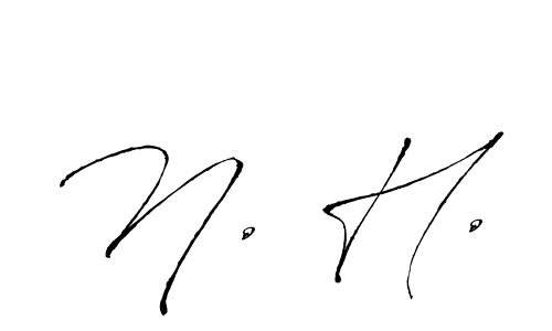 Similarly Antro_Vectra is the best handwritten signature design. Signature creator online .You can use it as an online autograph creator for name N. H.. N. H. signature style 6 images and pictures png