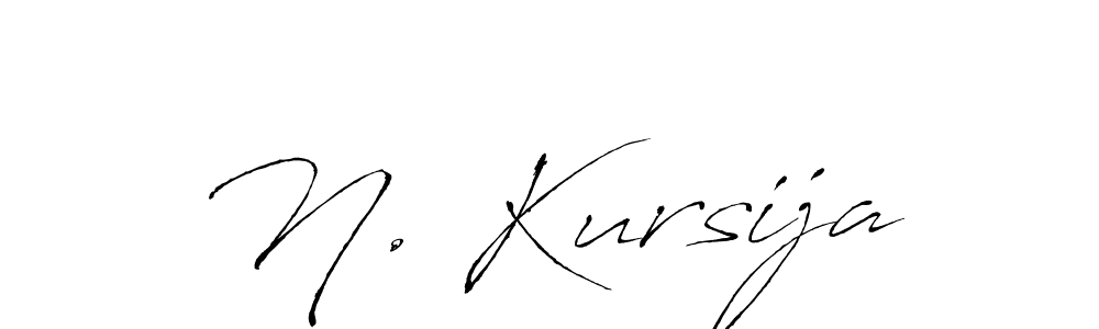 The best way (Antro_Vectra) to make a short signature is to pick only two or three words in your name. The name N. Kursija include a total of six letters. For converting this name. N. Kursija signature style 6 images and pictures png