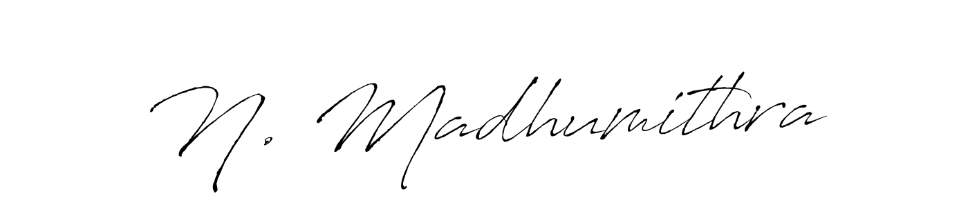 You should practise on your own different ways (Antro_Vectra) to write your name (N. Madhumithra) in signature. don't let someone else do it for you. N. Madhumithra signature style 6 images and pictures png
