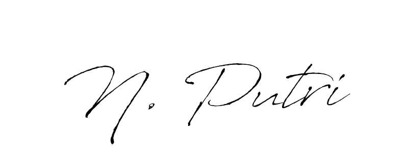 The best way (Antro_Vectra) to make a short signature is to pick only two or three words in your name. The name N. Putri include a total of six letters. For converting this name. N. Putri signature style 6 images and pictures png