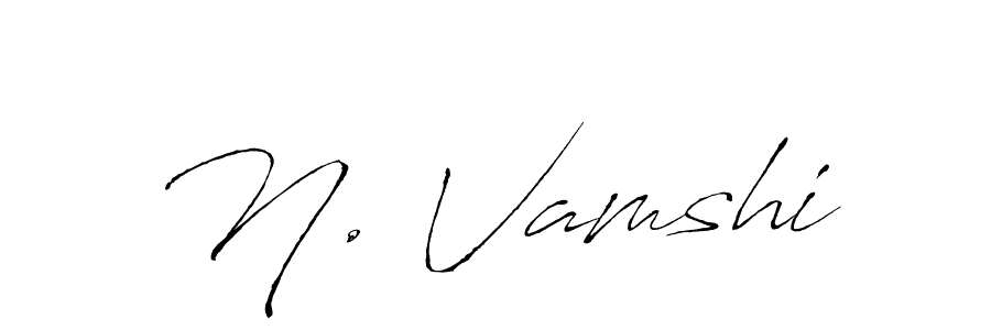 How to make N. Vamshi name signature. Use Antro_Vectra style for creating short signs online. This is the latest handwritten sign. N. Vamshi signature style 6 images and pictures png