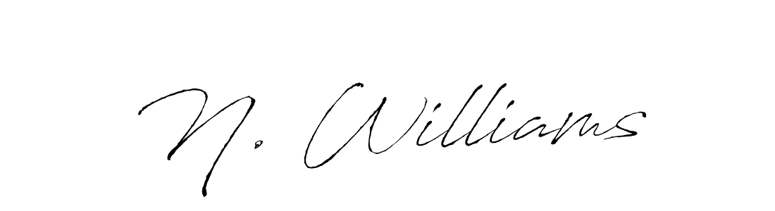 Design your own signature with our free online signature maker. With this signature software, you can create a handwritten (Antro_Vectra) signature for name N. Williams. N. Williams signature style 6 images and pictures png