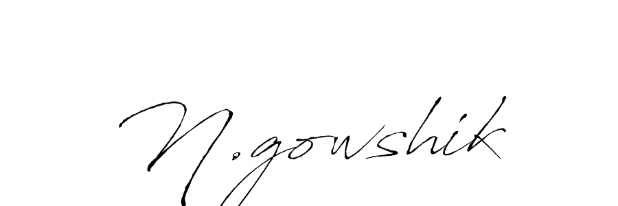 N.gowshik stylish signature style. Best Handwritten Sign (Antro_Vectra) for my name. Handwritten Signature Collection Ideas for my name N.gowshik. N.gowshik signature style 6 images and pictures png