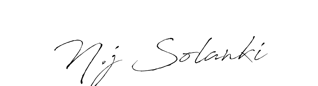 N.j Solanki stylish signature style. Best Handwritten Sign (Antro_Vectra) for my name. Handwritten Signature Collection Ideas for my name N.j Solanki. N.j Solanki signature style 6 images and pictures png