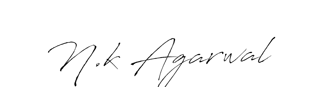 N.k Agarwal stylish signature style. Best Handwritten Sign (Antro_Vectra) for my name. Handwritten Signature Collection Ideas for my name N.k Agarwal. N.k Agarwal signature style 6 images and pictures png