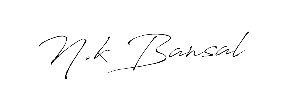 How to make N.k Bansal signature? Antro_Vectra is a professional autograph style. Create handwritten signature for N.k Bansal name. N.k Bansal signature style 6 images and pictures png