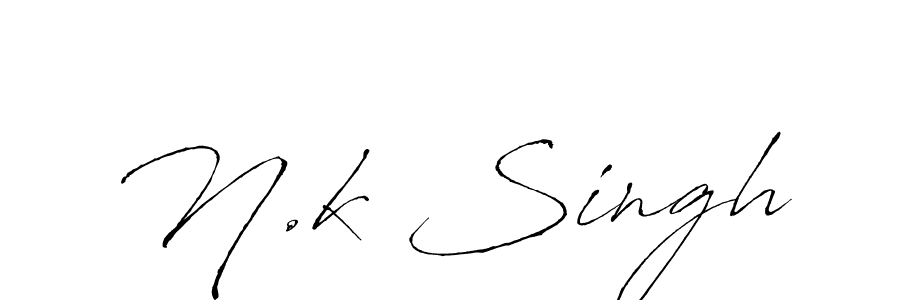 Create a beautiful signature design for name N.k Singh. With this signature (Antro_Vectra) fonts, you can make a handwritten signature for free. N.k Singh signature style 6 images and pictures png