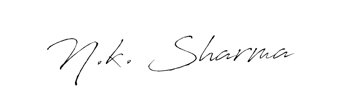 Create a beautiful signature design for name N.k. Sharma. With this signature (Antro_Vectra) fonts, you can make a handwritten signature for free. N.k. Sharma signature style 6 images and pictures png