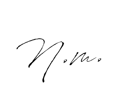 It looks lik you need a new signature style for name N.m.. Design unique handwritten (Antro_Vectra) signature with our free signature maker in just a few clicks. N.m. signature style 6 images and pictures png