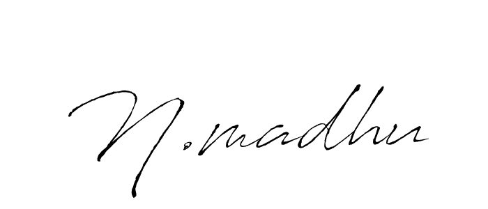 N.madhu stylish signature style. Best Handwritten Sign (Antro_Vectra) for my name. Handwritten Signature Collection Ideas for my name N.madhu. N.madhu signature style 6 images and pictures png