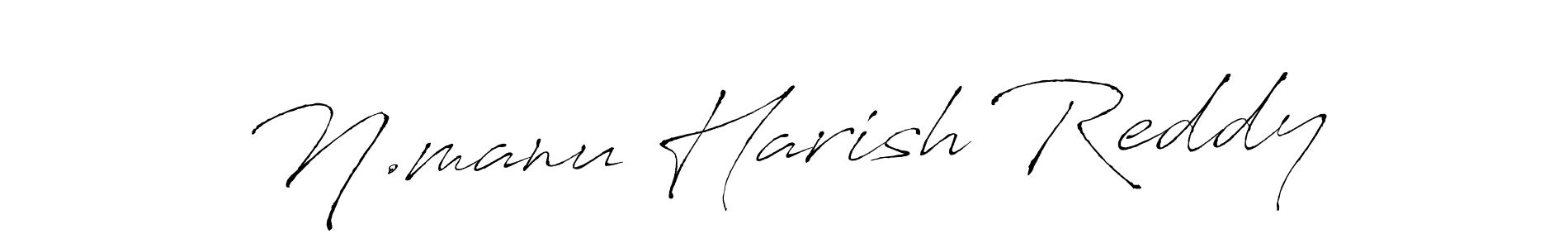 The best way (Antro_Vectra) to make a short signature is to pick only two or three words in your name. The name N.manu Harish Reddy include a total of six letters. For converting this name. N.manu Harish Reddy signature style 6 images and pictures png