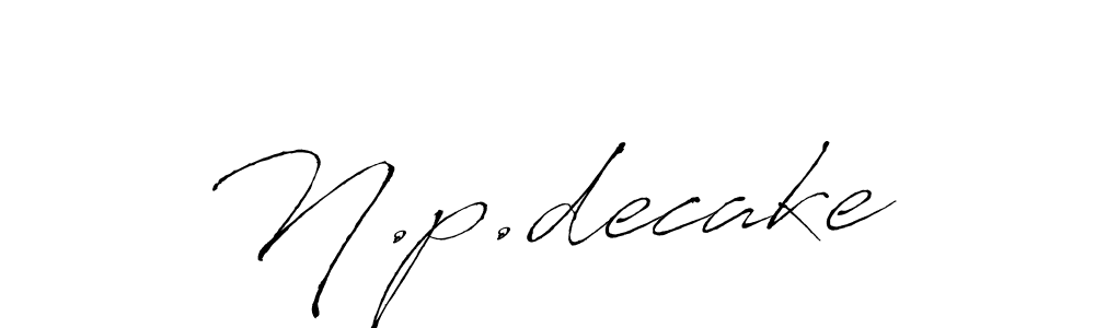 Make a beautiful signature design for name N.p.decake. With this signature (Antro_Vectra) style, you can create a handwritten signature for free. N.p.decake signature style 6 images and pictures png