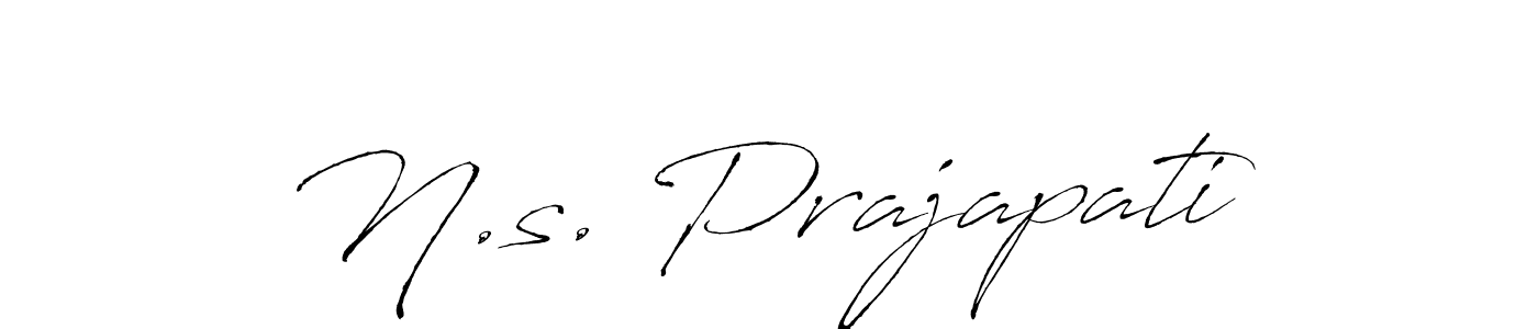 Create a beautiful signature design for name N.s. Prajapati. With this signature (Antro_Vectra) fonts, you can make a handwritten signature for free. N.s. Prajapati signature style 6 images and pictures png