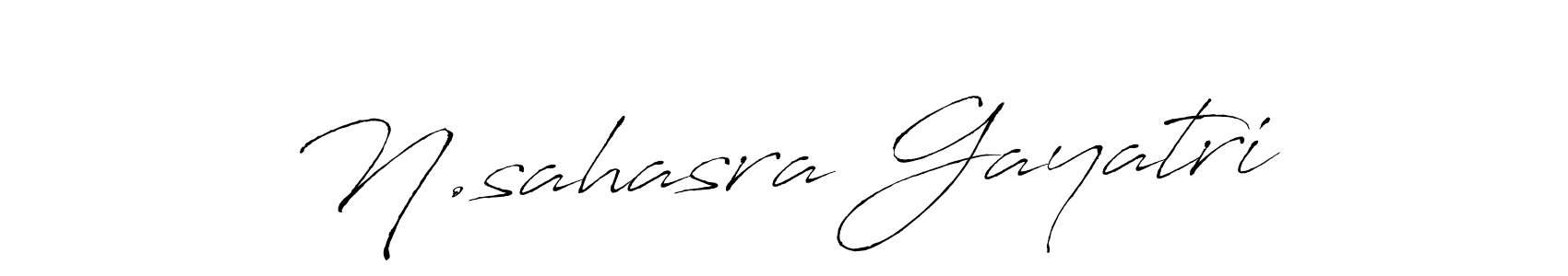 Make a beautiful signature design for name N.sahasra Gayatri. With this signature (Antro_Vectra) style, you can create a handwritten signature for free. N.sahasra Gayatri signature style 6 images and pictures png