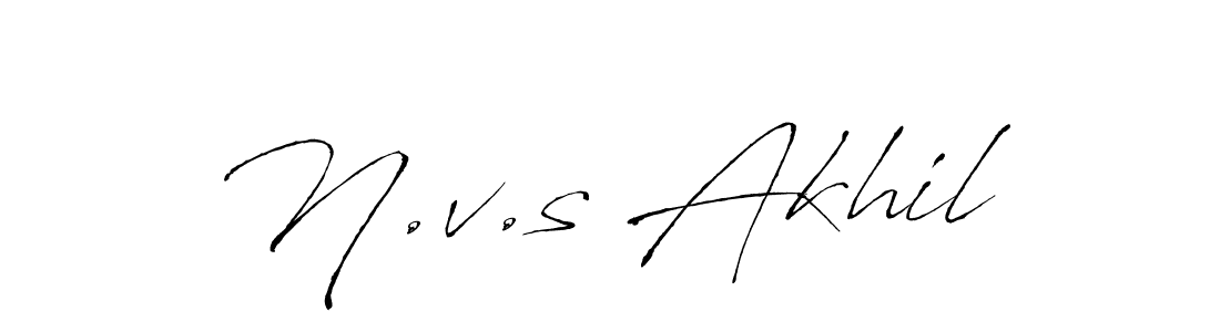 The best way (Antro_Vectra) to make a short signature is to pick only two or three words in your name. The name N.v.s Akhil include a total of six letters. For converting this name. N.v.s Akhil signature style 6 images and pictures png