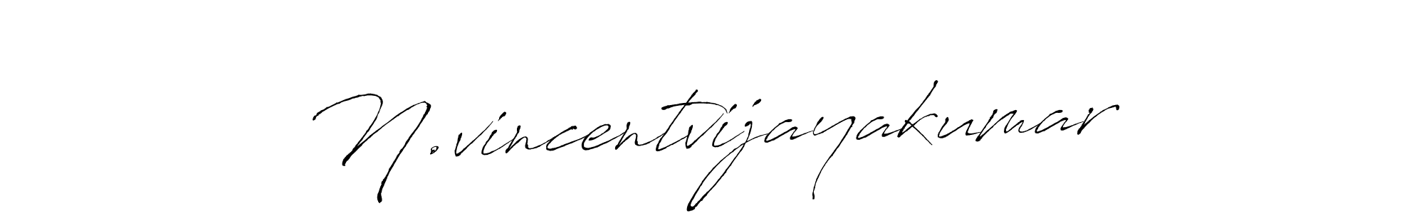 The best way (Antro_Vectra) to make a short signature is to pick only two or three words in your name. The name N.vincentvijayakumar include a total of six letters. For converting this name. N.vincentvijayakumar signature style 6 images and pictures png