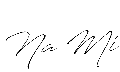 Create a beautiful signature design for name Na Mi. With this signature (Antro_Vectra) fonts, you can make a handwritten signature for free. Na Mi signature style 6 images and pictures png