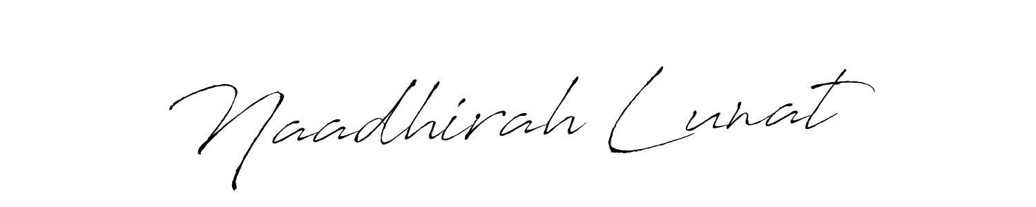 Design your own signature with our free online signature maker. With this signature software, you can create a handwritten (Antro_Vectra) signature for name Naadhirah Lunat. Naadhirah Lunat signature style 6 images and pictures png