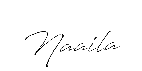 Use a signature maker to create a handwritten signature online. With this signature software, you can design (Antro_Vectra) your own signature for name Naaila. Naaila signature style 6 images and pictures png