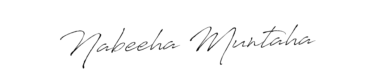 How to make Nabeeha Muntaha signature? Antro_Vectra is a professional autograph style. Create handwritten signature for Nabeeha Muntaha name. Nabeeha Muntaha signature style 6 images and pictures png